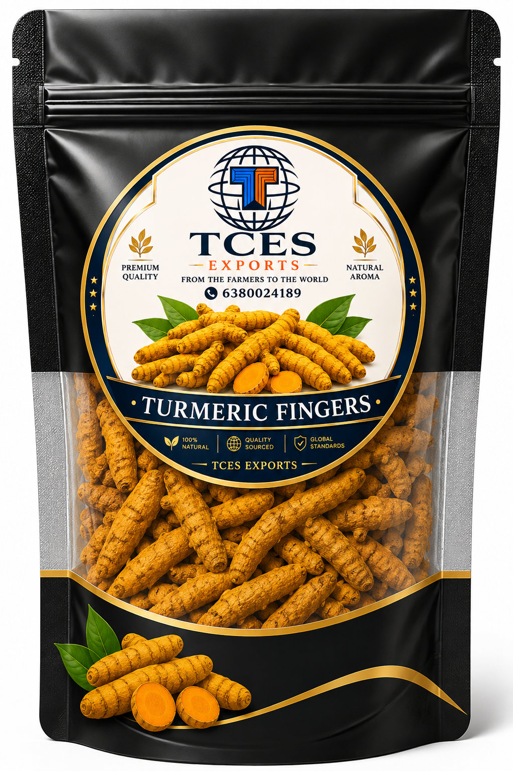 Turmeric Fingers Consumer Pack (1kg) - TCES Retail Spices